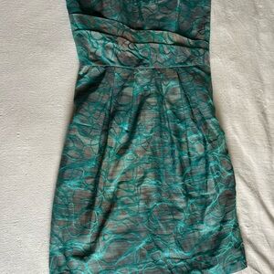 Max & Cleo Teal Strapless Dress
